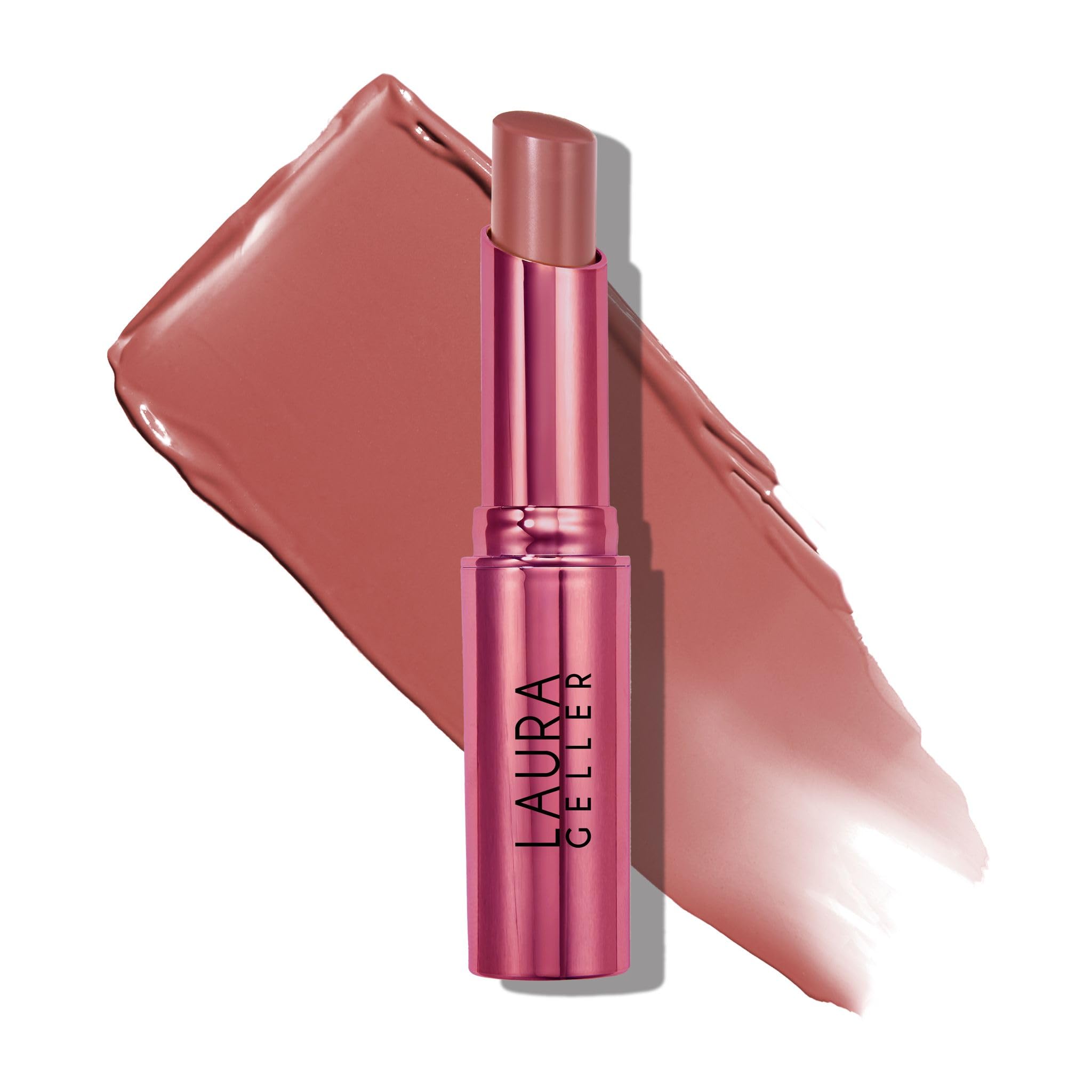 LAURA GELLER NEW YORK Jelly Balm Moisturizing Tinted Lip Balm - Kiss-n-Tell - Hydrating Vitamin E - Semi-Shine Finish (Valentine's Day Limited Edition