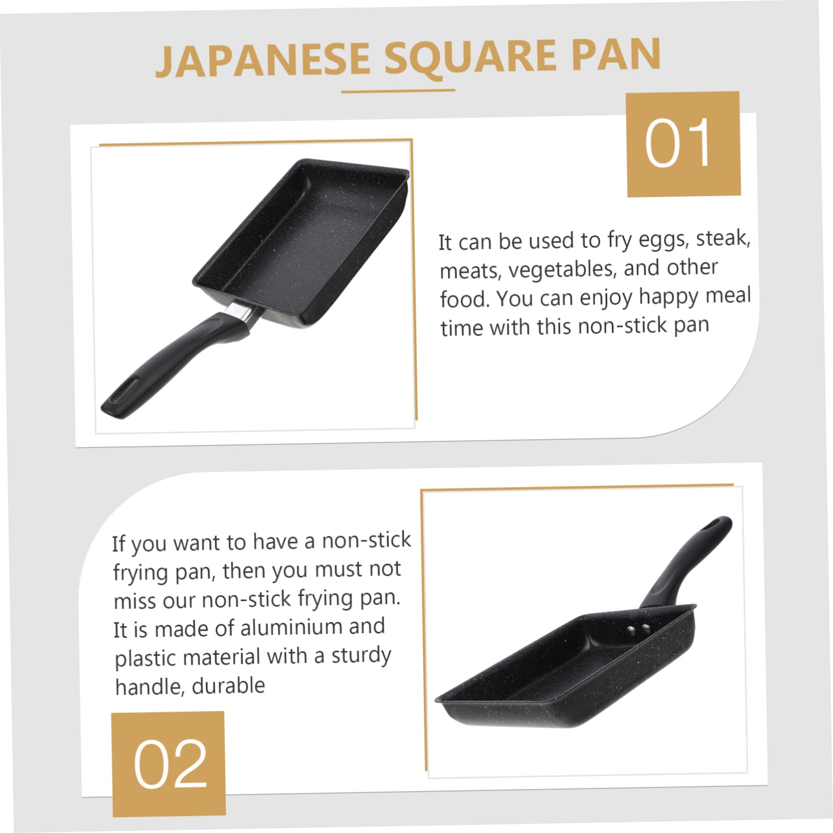 Nonstick Rectangular Egg Pan with Hanging Hole
