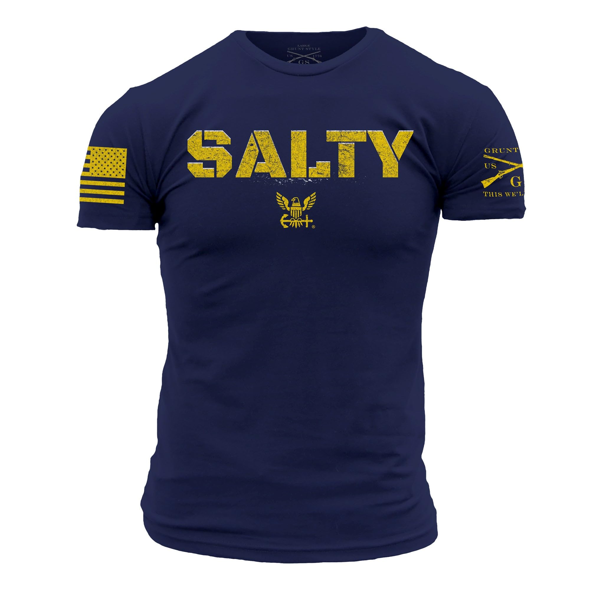 USN- Salty 2.0 Men's T-Shirt (Navy, XXLarge)