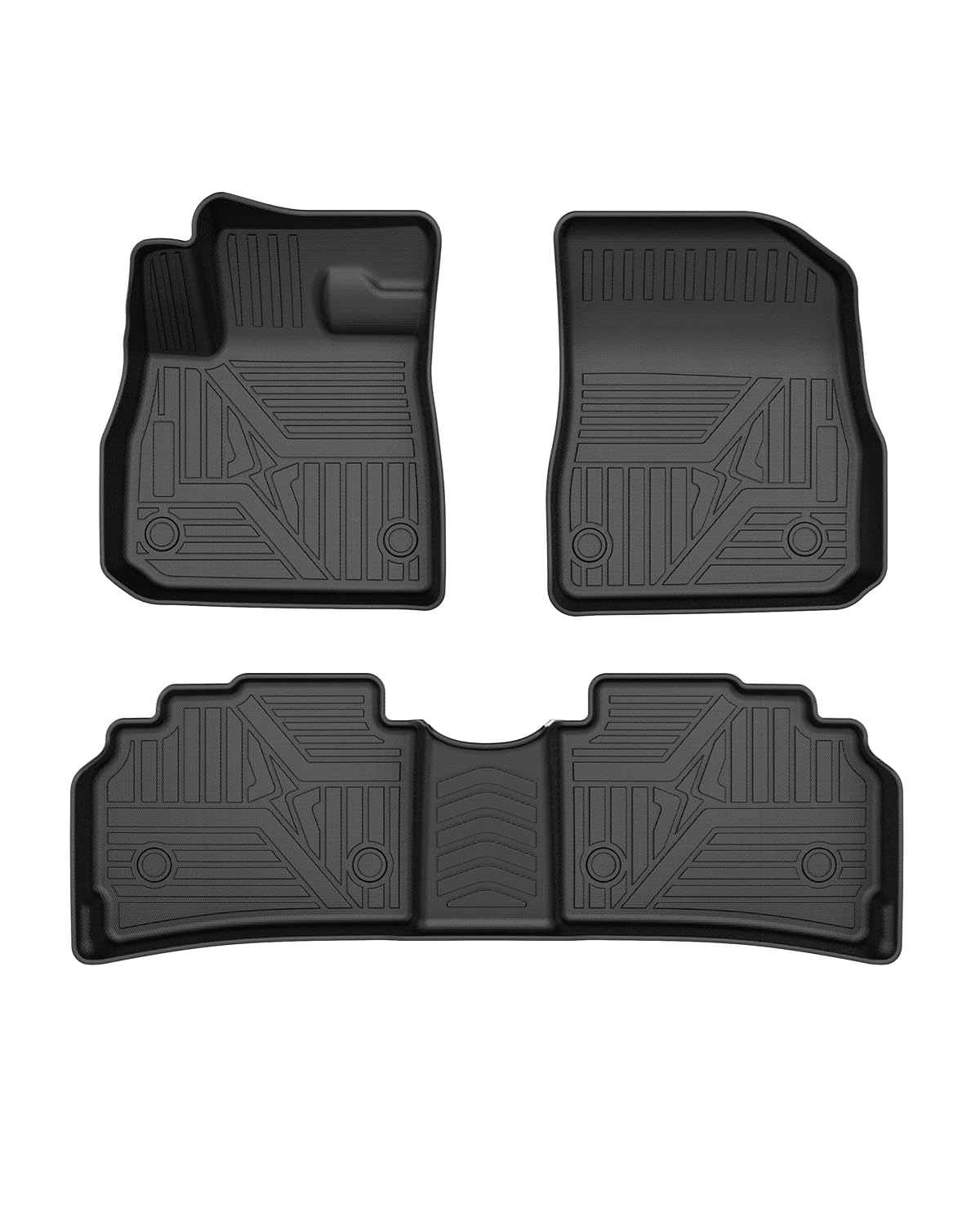 FIILINES Floor Mats for Chevy Malibu 2016-2025 All Weather TPE Floor Liners Waterproof Durable 1st & 2nd Row Liner Set Malibu Accessories Black