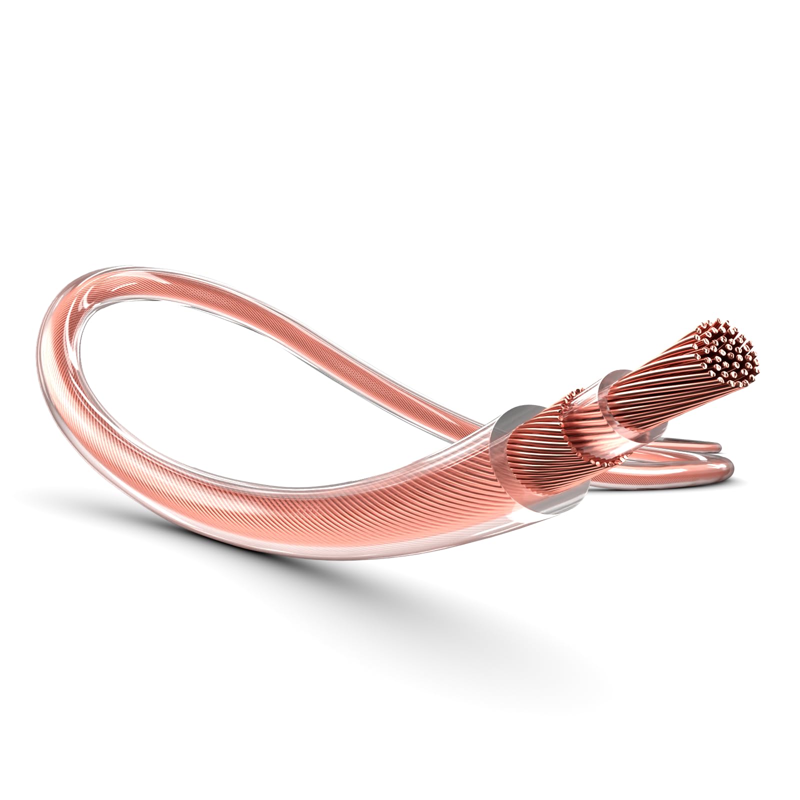 PAXO 10 m współosiowy kabel głośnikowy, 2 x 1,5 mm², OFC/czysta miedź, elastyczny, kompaktowy kabel Hi-Fi o średnicy 5,5 mm, przezroczysty