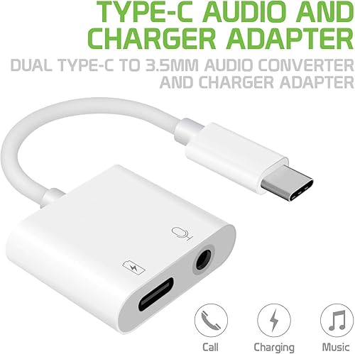 Miniatura 5 de Adaptador auxiliar de auriculares Pro de 3 amperios compatible con tu Xiaomi 12S Ultra Plus USB-C de 0.138 in de audio y puerto de carga de alta
