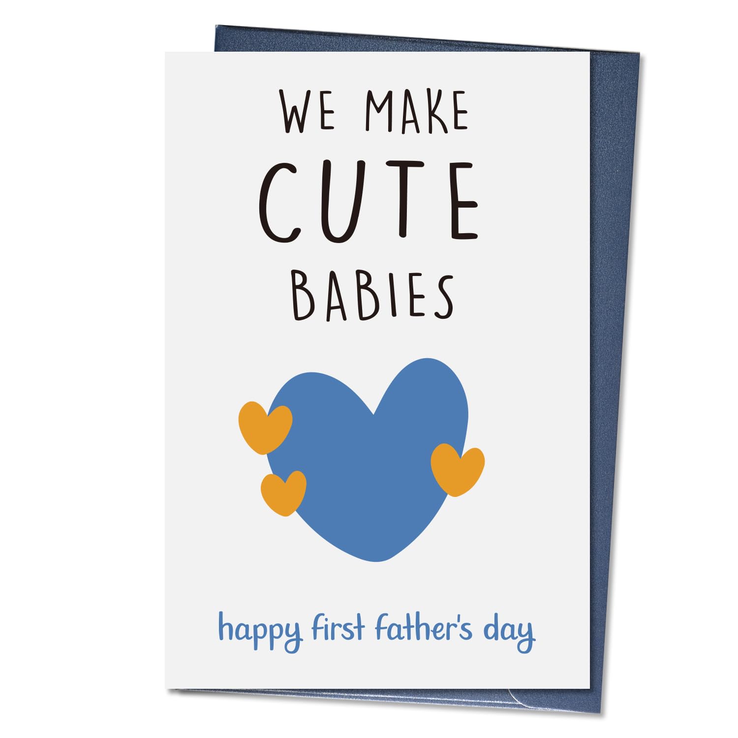 Ithmahco Happy First Father's Day Card for New Dad, Cute 1st Fathers Day Card, First Father Days Cards Gifts for Husband from Wife, We Make Cute