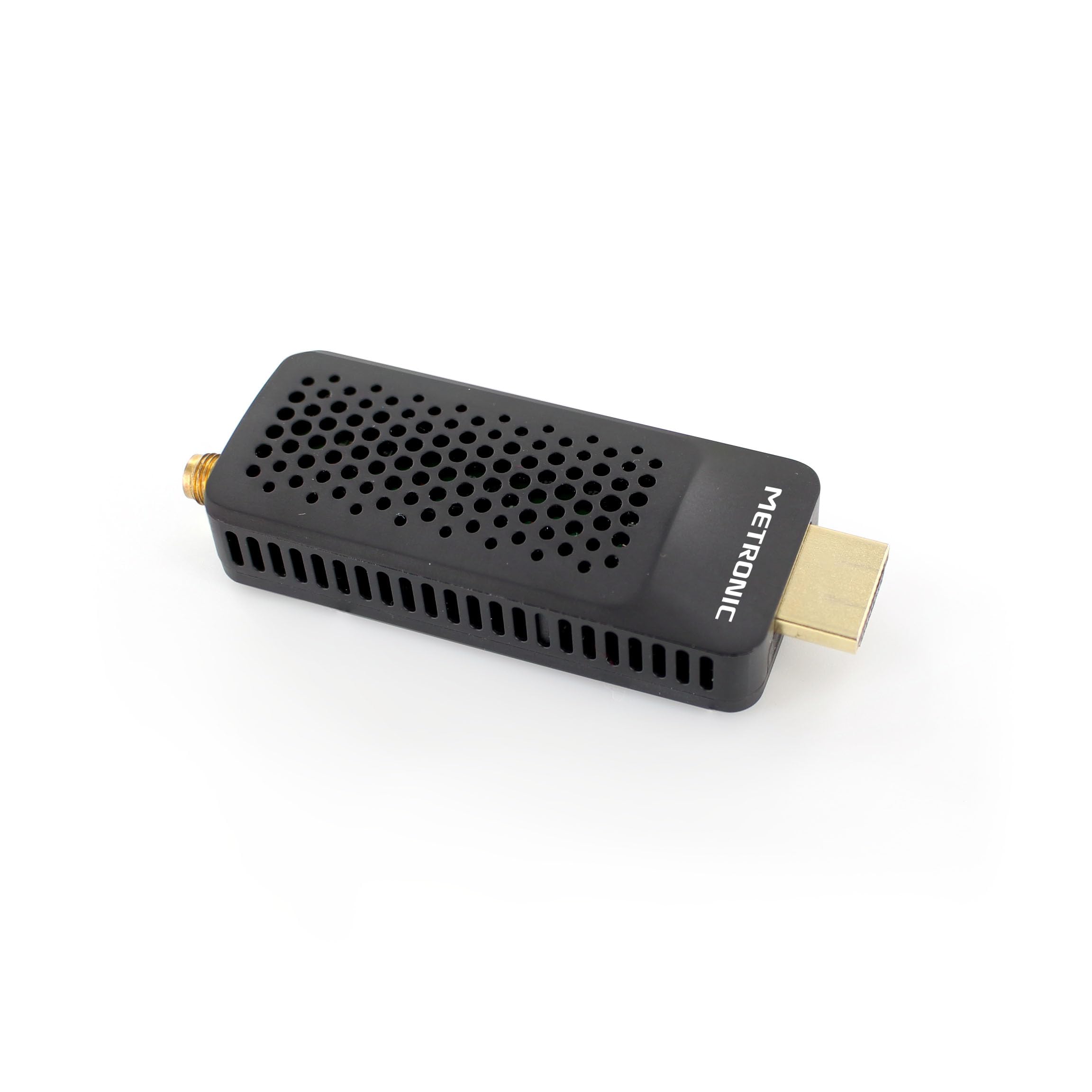 Metronic 441646 - Décodeur Tuner récepteur TNT DVB-T, Compatible DVB-T2 dongle Stick Compact, HEVC, EPG, 1080i, HDMI, Port USB 2.0, Touche SOS