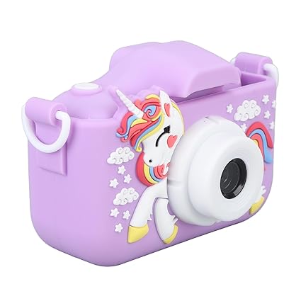 Kids Selfie Camera, Multi Functional 2.0 Inch IPS Screen Auto Power Off Dual Lens 1080P Kids Video Camcorder for Home (Purple)