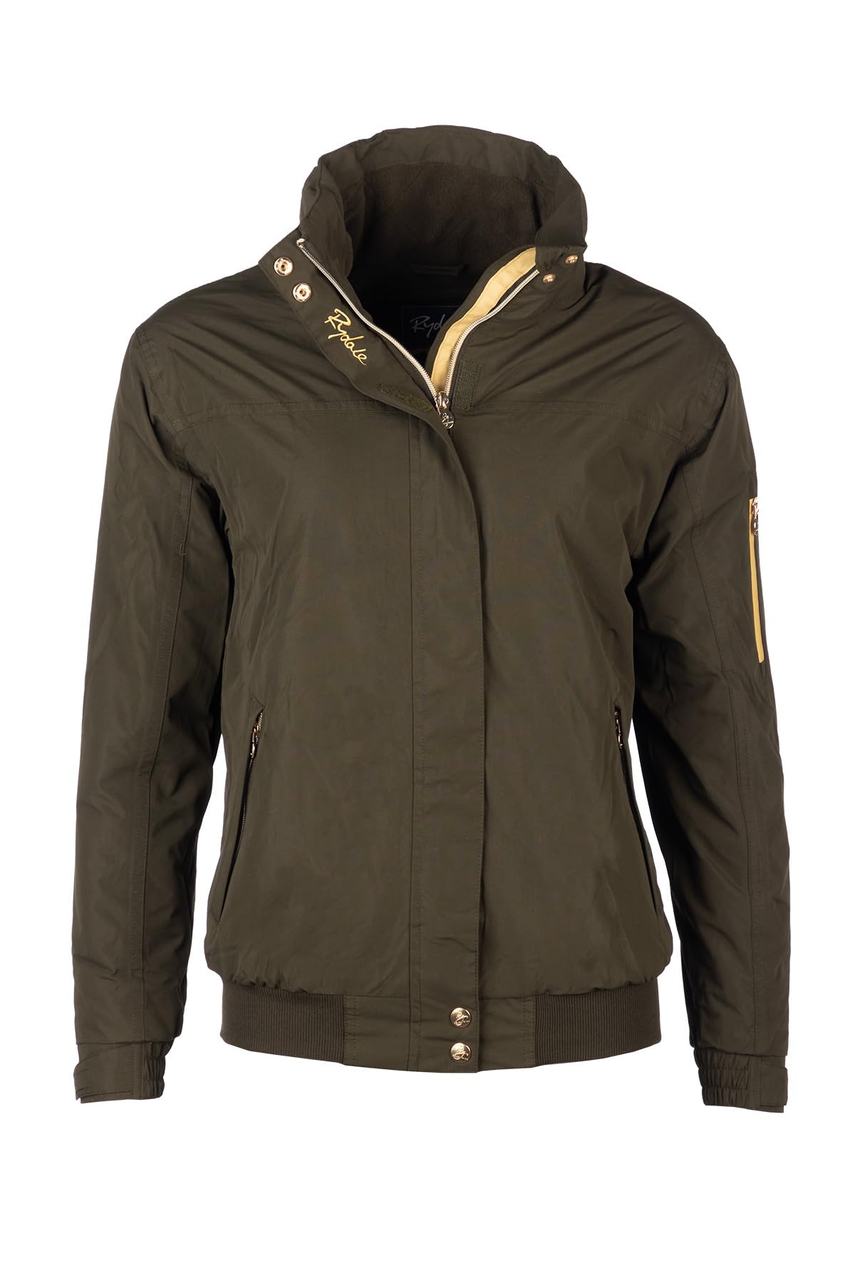 Rydale Women's Dark Khaki Bomber Jacket Equestrian Style Short Waterproof Riding Coat 12 Colours (Uk, Numeric, 12, Regular, Regular, )