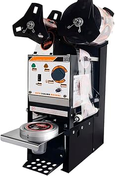 MXBAOHENG Cup Sealing Machine, Cup Sealer, 90/95 Caliber Manual Cup Sealing Machine, Digital Control, 500-600 Cups/Hour, For Tea, Coffee, Juice, Tapioca Milk Tea Soy Milk, 110 V