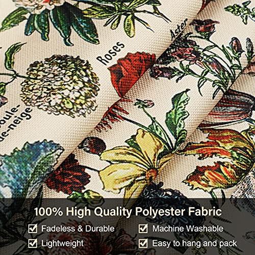 Tegeme TEGEME-VINTAGE FLOWER WALL-05 Vintage Tapestry 52 X 13 Inch, Long Tapestry Vertical Wall Hanging Reference Illustrative Botanical Tapestry Tassel Tapestry For Bedroom Living Room Home Decoration thumb #2