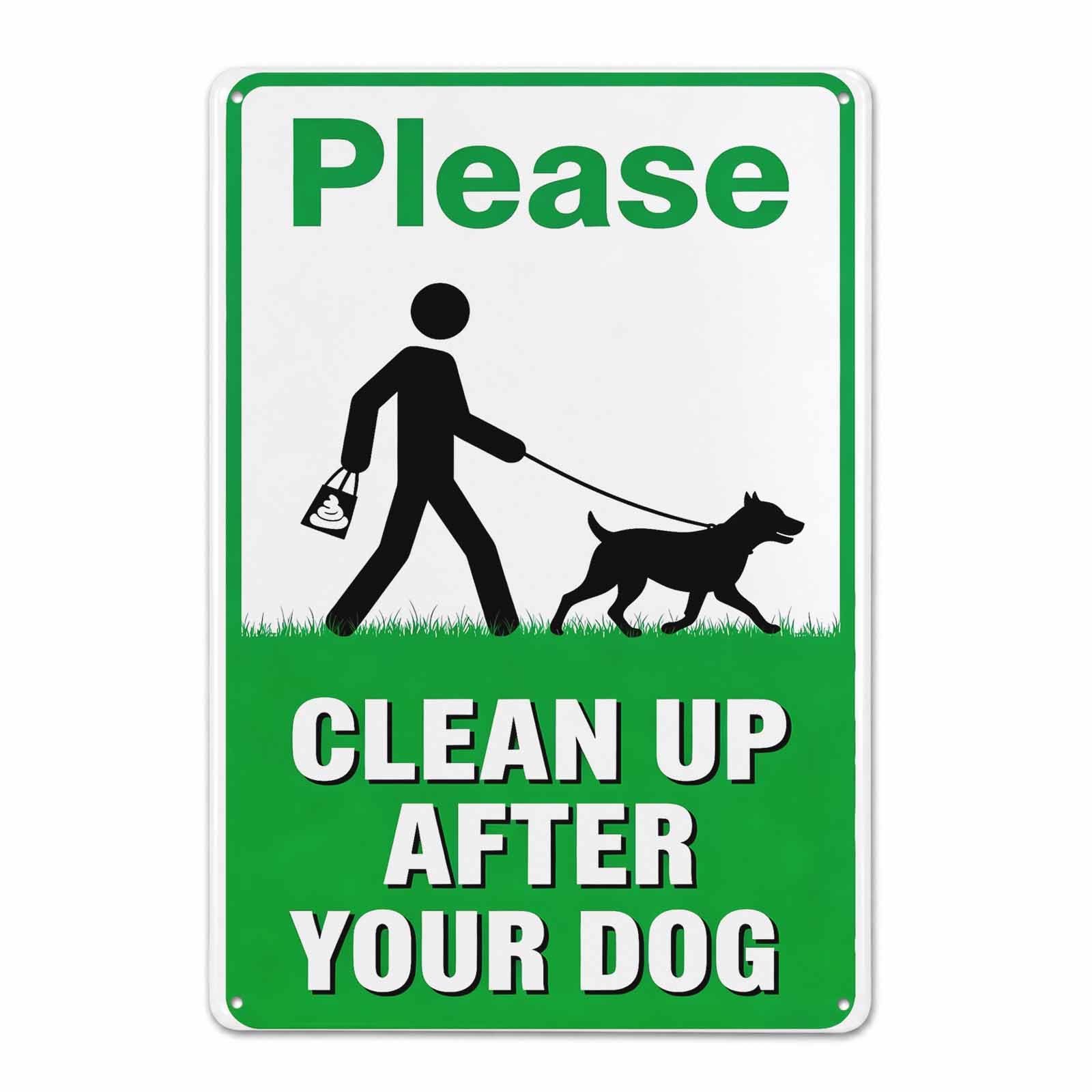 Gsrony Boys Type06 Please Clean Up After Your Dog Vintage Metal Tin Sign 8X12,Waterproof