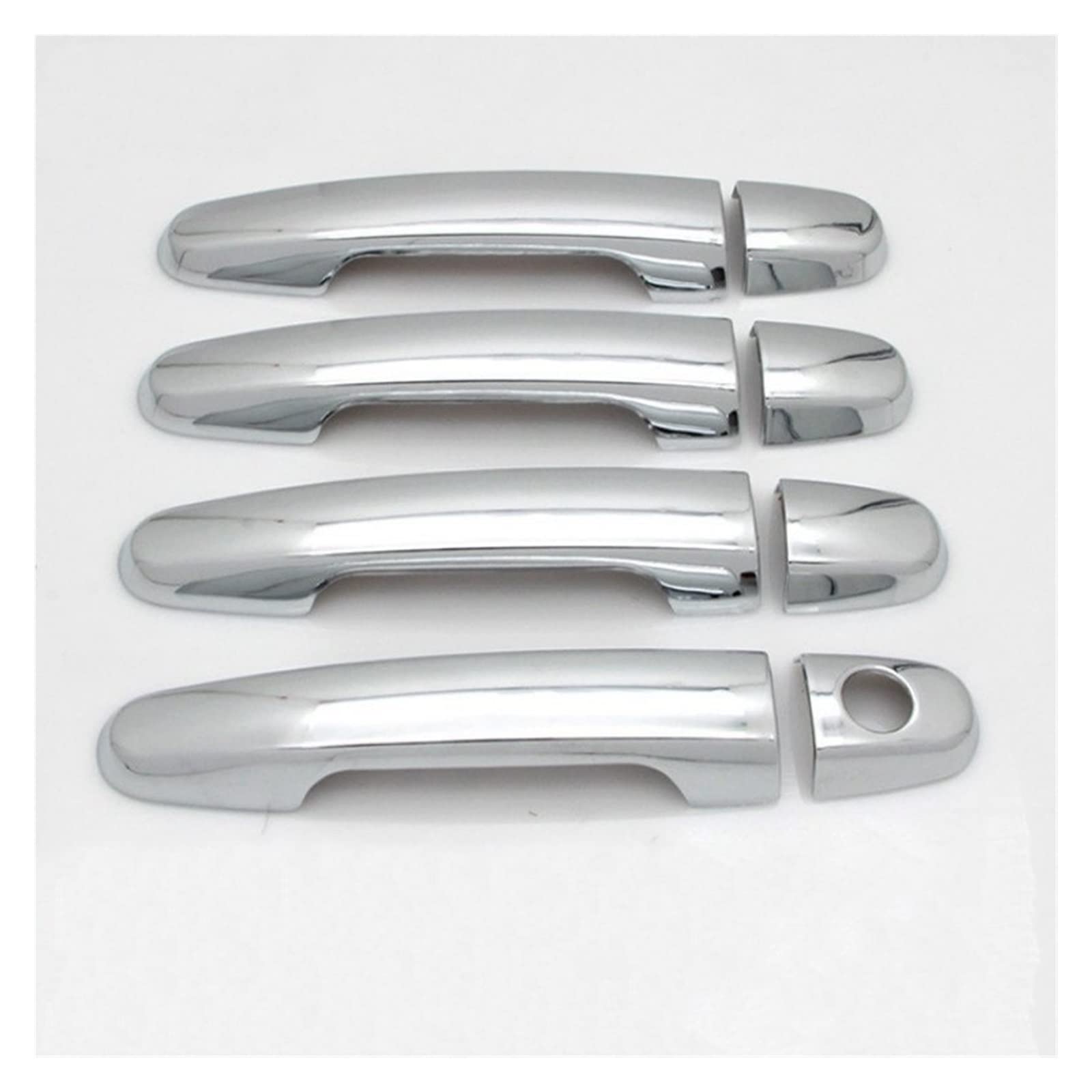 Rinkteea One Color Exterior Car Door Handle For Corolla Axio Altis 2008-2013 Gloss Black Chrome Car Door Handle Cover Trim Styling Accessories(Silver 0 Button)