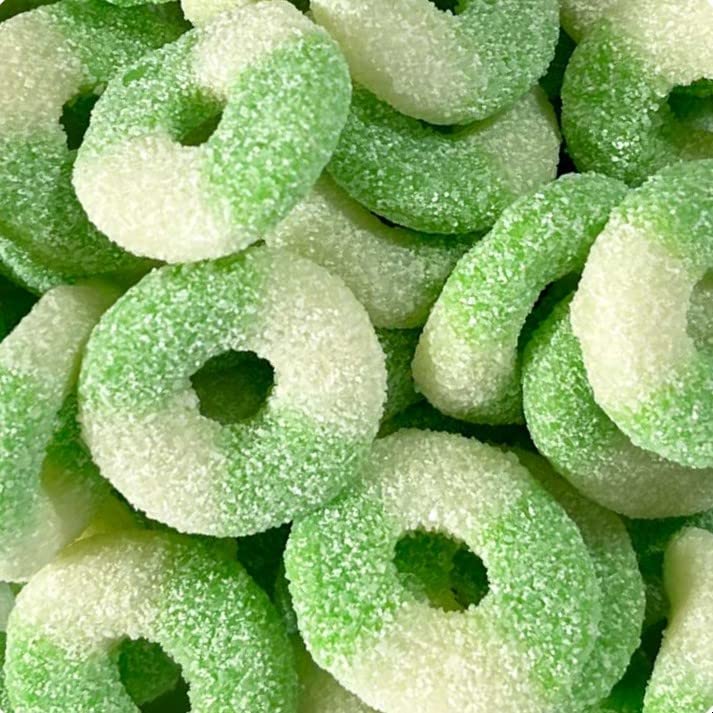 SweetGlob Anillos de goma agria caramelo (sandía, 2 libras)