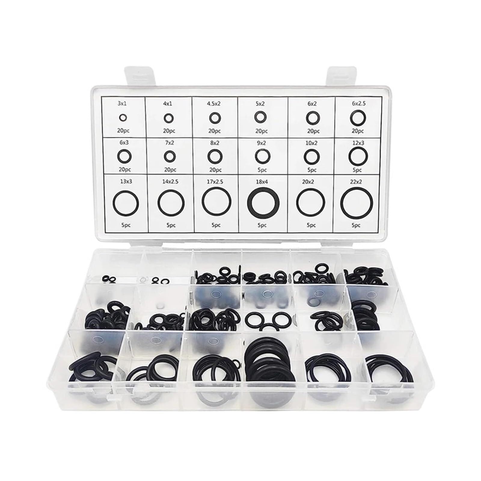 270 pièces joint torique joint d'étanchéité en caoutchouc nitrile joints de plomberie en boîte haute pression joints toriques kit d'assortiment de joints vert violet (225 pièces noir),Matériau Fiable