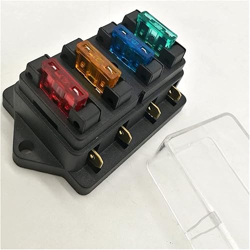 12V24V 4 vías 5 vías auto hoja caja de fusibles titular circuito estándar ATO + fusible de hoja libre (color soporte de fusible ATO 4 vías)