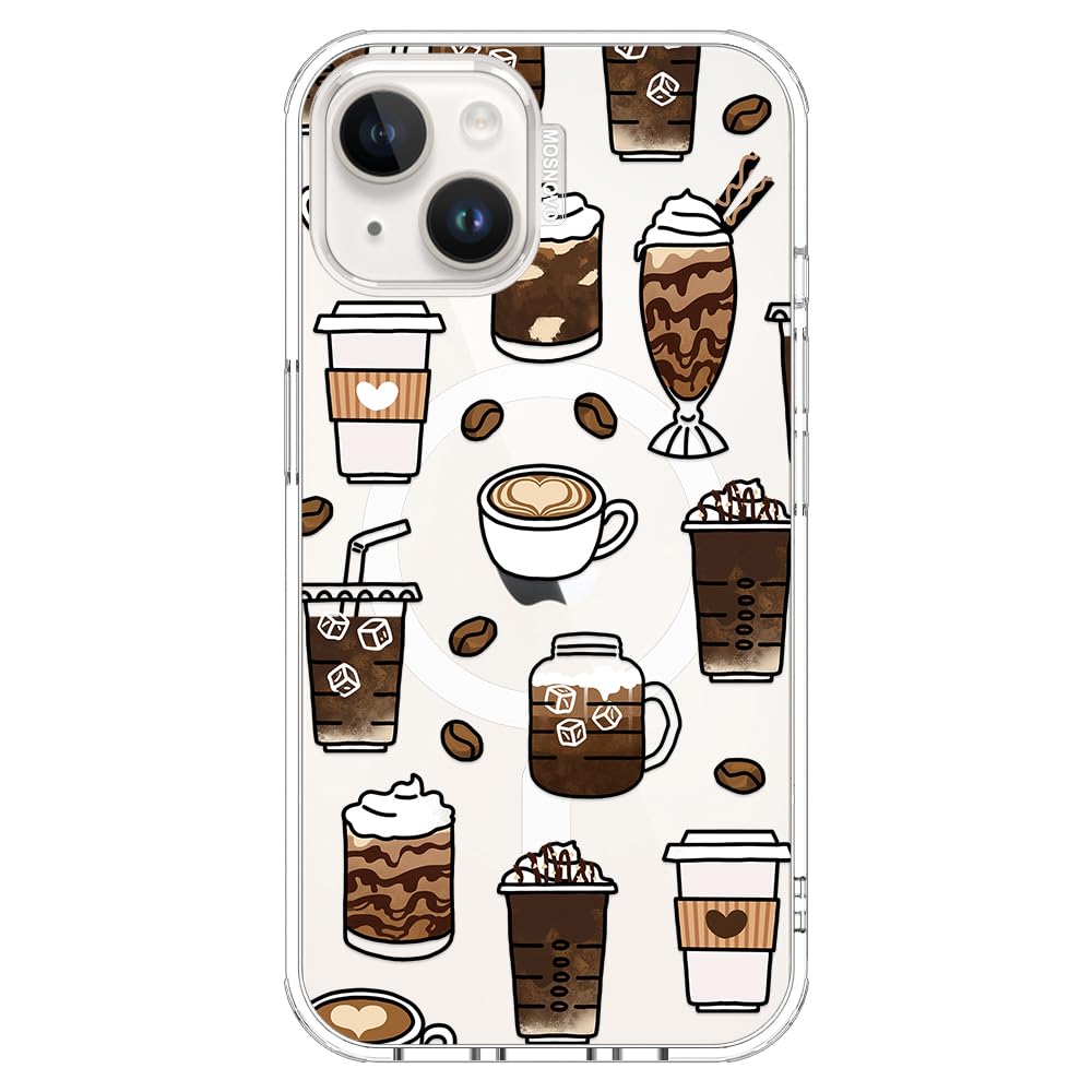 MOSNOVO Case for iPhone 14 / iPhone 13, [Compatible with Magsafe] [Buffertech 6.6ft Military-Grade Drop Protection] [Anti Peel Off Tech] Clear Phone