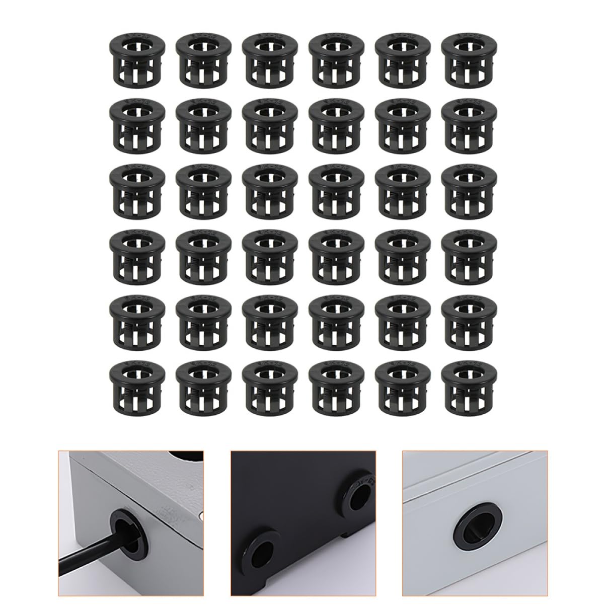 SOLUSTRE 600pezzi Passacavi Grommet Nylon Per Guarnizioni Per Cablaggio Facili Installare Proteggono e Mantengono