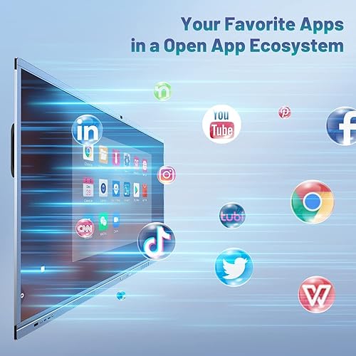 Miniatura 8 de Smart Board, 65 Inch All in One Interactive Whiteboard with 4K UHD Touch Screen Flat Panel, Digital Electronic Whiteboard Built in Dual System and