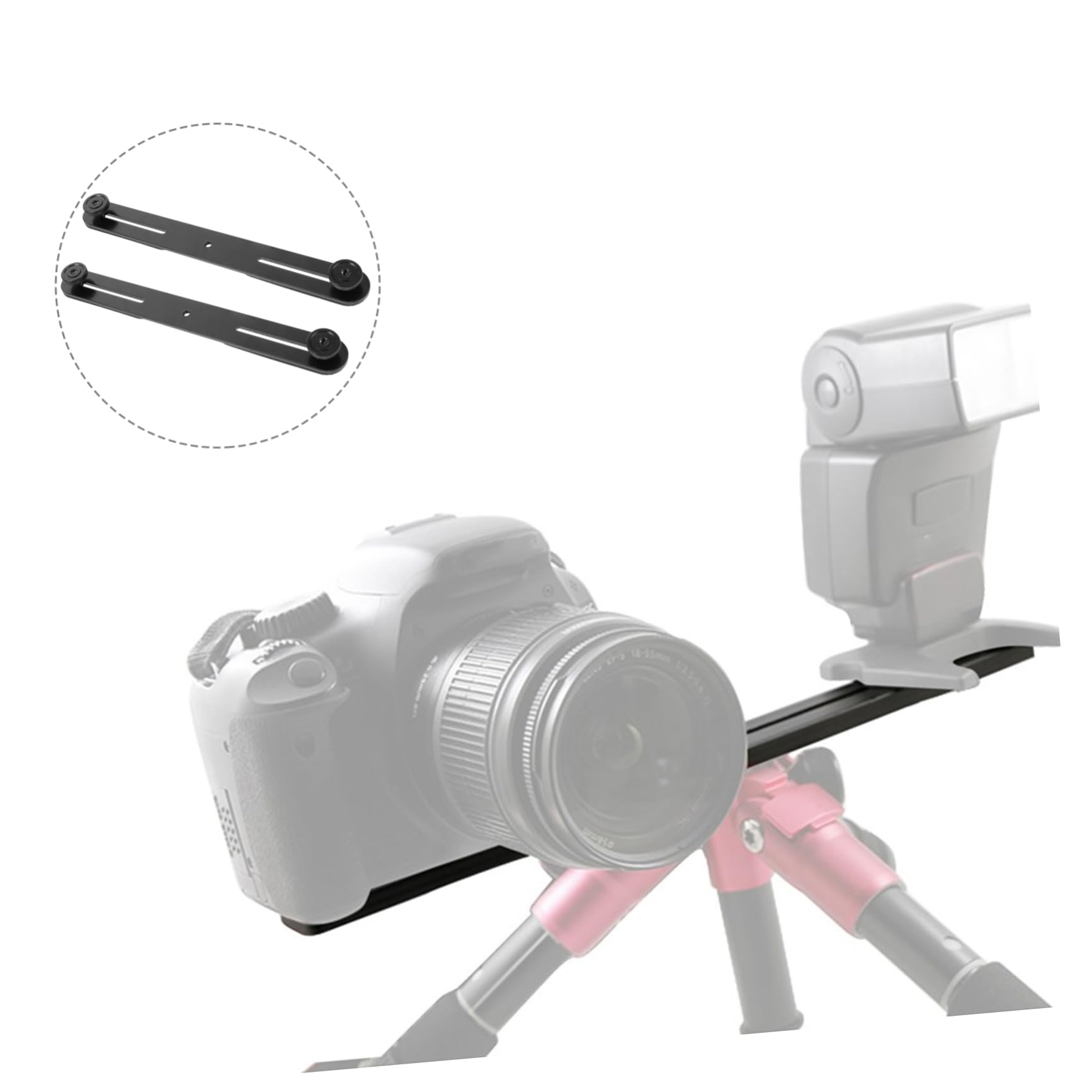 BESPORTBLE 2 Pcs Mic Extension Bar Double Mount Tripod Flash Bracket t Shape Mount Bar for Camera Flash Microphone