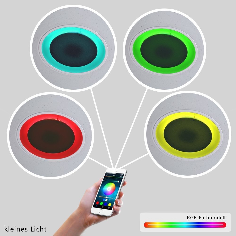 Musik LED Deckenleuchte RGB Dimmbare Bluetooth Lampe 24W mit Telefon APP Steuerung Primitive Acryl Bobby Deckenleuchte Intelligente LED-Lampe