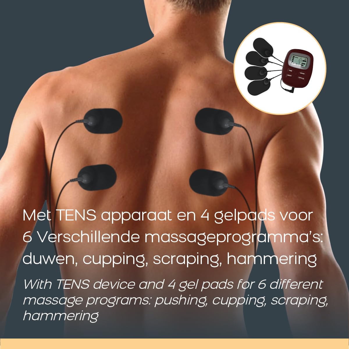 Circulation Maxx Reflexology, stimolatore muscolare elettrico con riflessologia del piede, 99 livelli di intensità e 6 modalità di massaggio, dispositivo TENS con 4 cuscinetti gel, telecomando