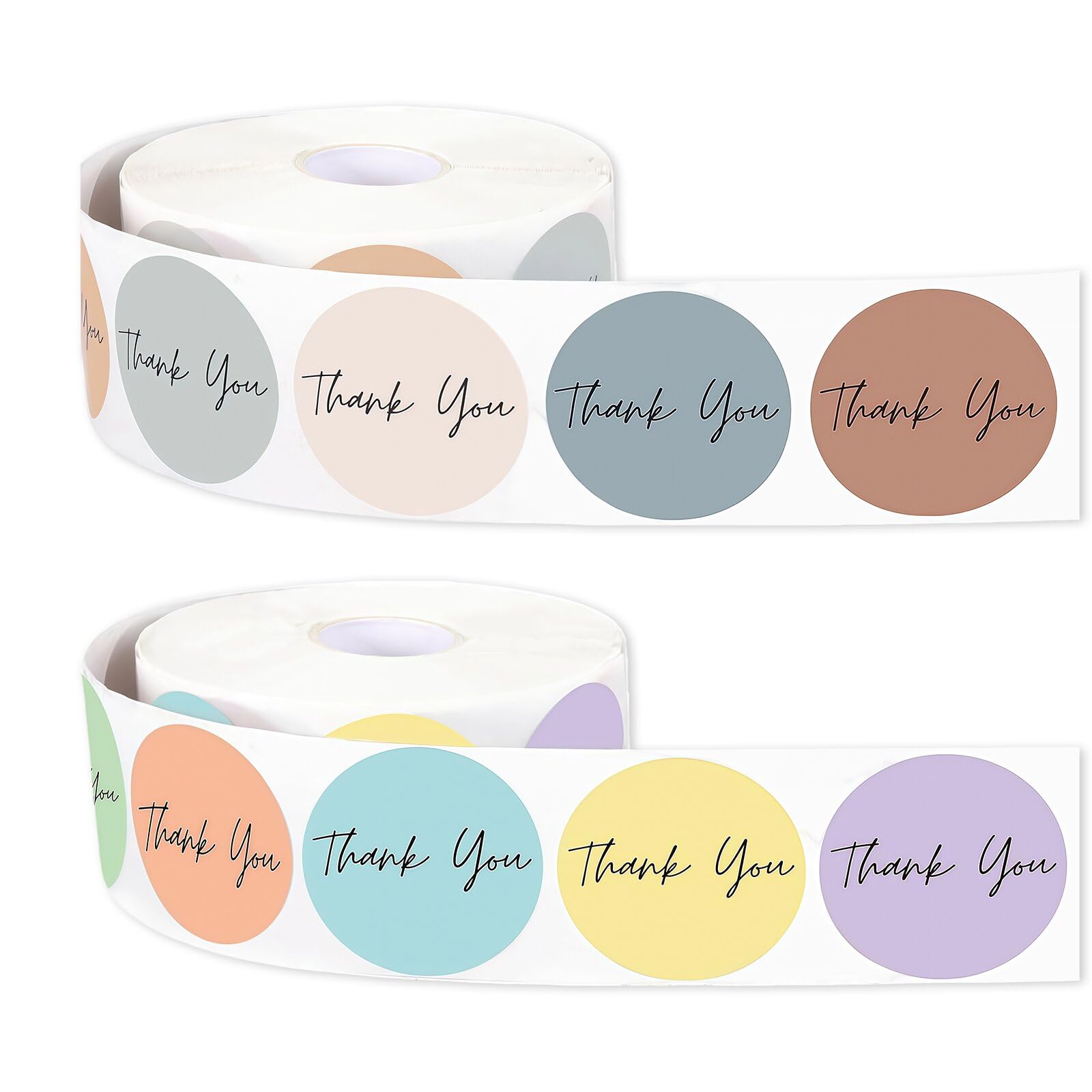 Thank You Stickers, 1000Pcs Self-Adhesive Thank You Labels Envelope Stickers Roll Small Business, Thankyou for Your Order Sticker for Gift Bags Cups Boxes Packaging and Everyday Use