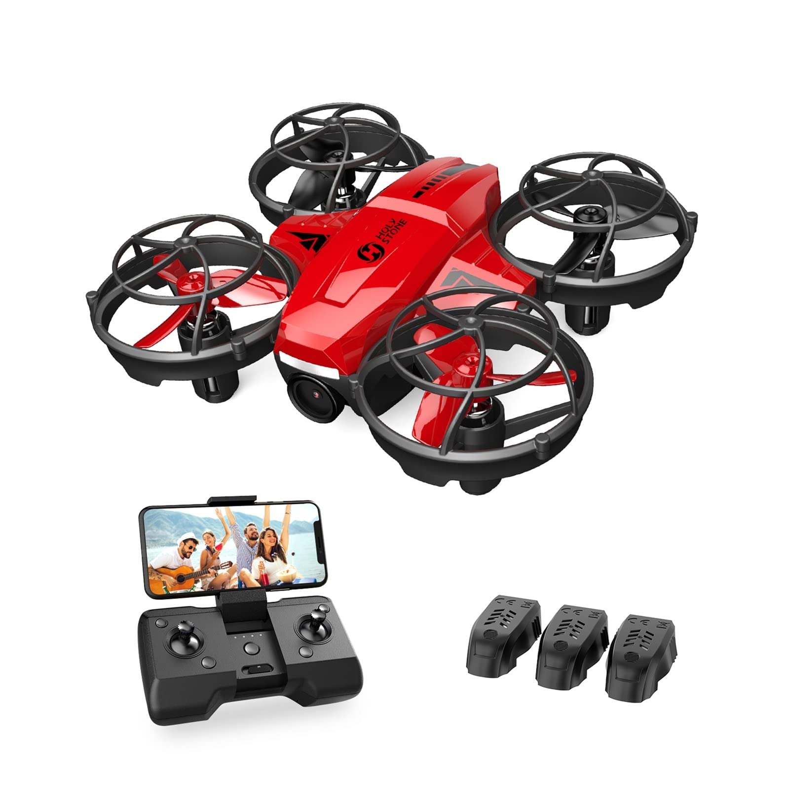 HS420 Mini Drone z kamerą HD FPV dla dzieci Dorośli Początkujący kieszonkowy quadkopter RC z 3 bateriami Wrzuć do uruchomienia (Kolor: pomarańczowy z etui)