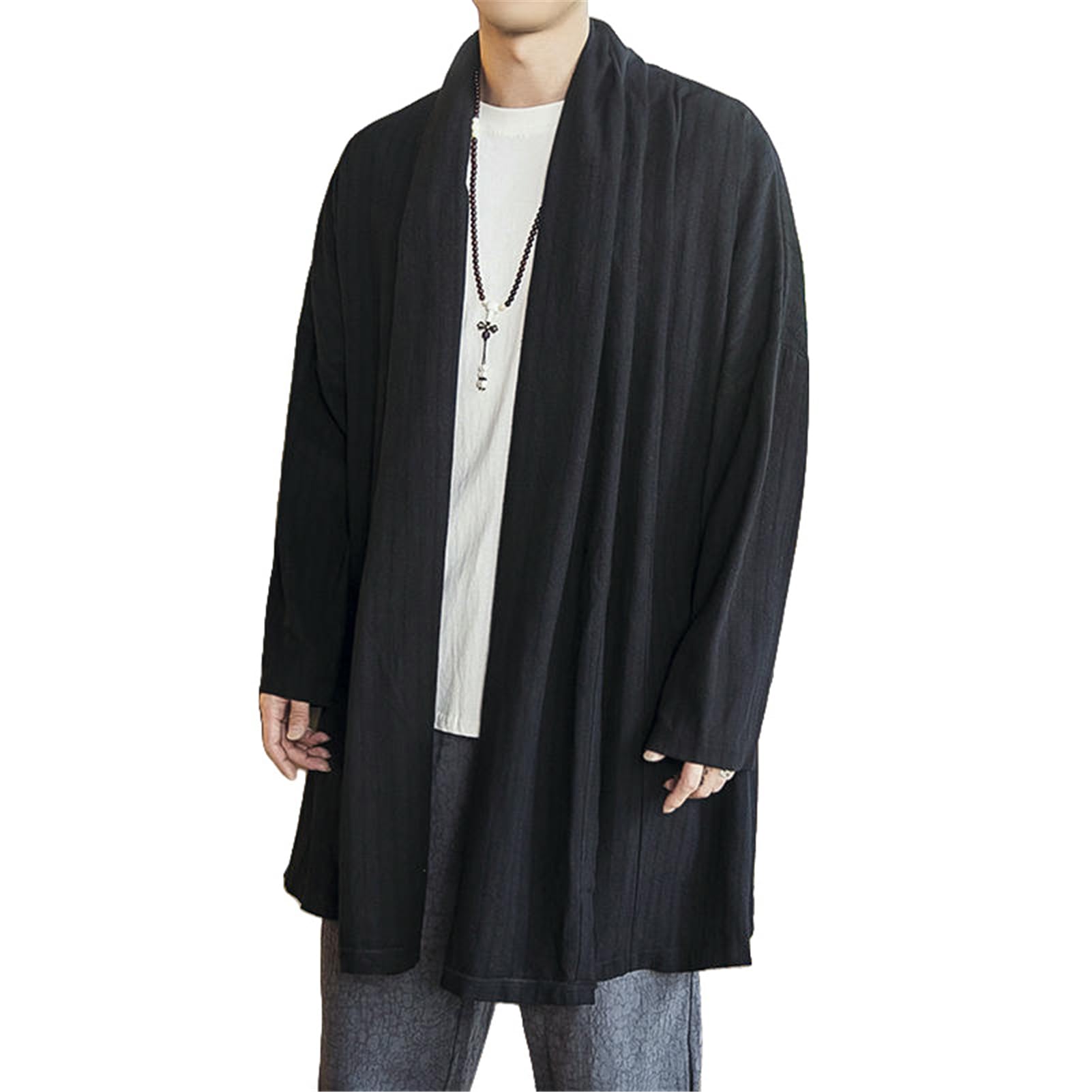 Cárdigan tang-traje para hombre con corte midi-long y diseño oriental 8