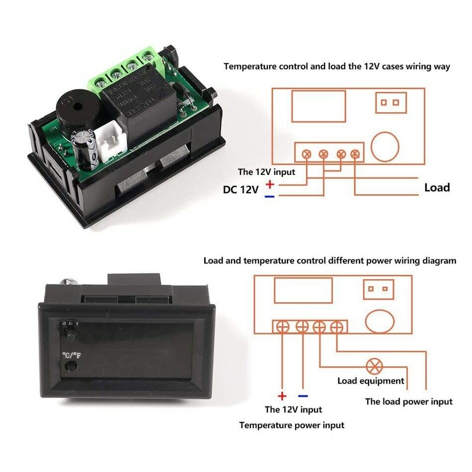 Image of ROBOWAY DC12V-50-110℃ W1209WK Digital Thermostat Temperature Control Smart Sensor Waterproof NTC Sensor Voltmeter 1Pcs, (RW-300)