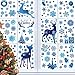 FullJoyHut Aufkleber Weihnachten Fenster Glas Schneeflocken Rentier Weihnachten Fensterbilder Dekorative PVC Weihnachtsaufkleber Statische Aufkleber Fenster für Dekorationen Zuhause Party Frozen Glas