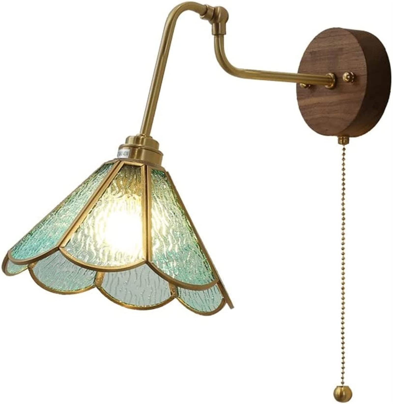 Applique murale laiton pour lit liseuse rétro en verre de chambre