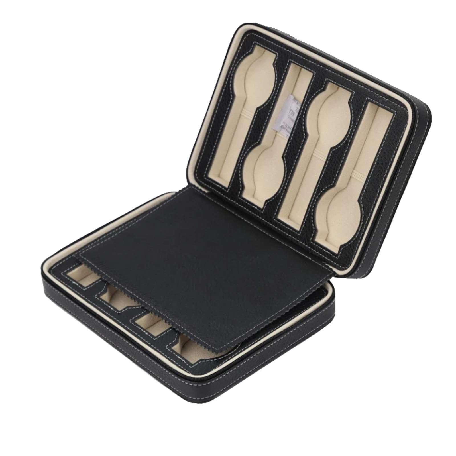 Uhrenbox 2/4/6/8/10/12 Slots Uhr Koffer Organizer Tragbare Zipper Uhr Fall Armbänder Männer und Frauen der multifunktionale Display Box Uhrenkoffer(15)