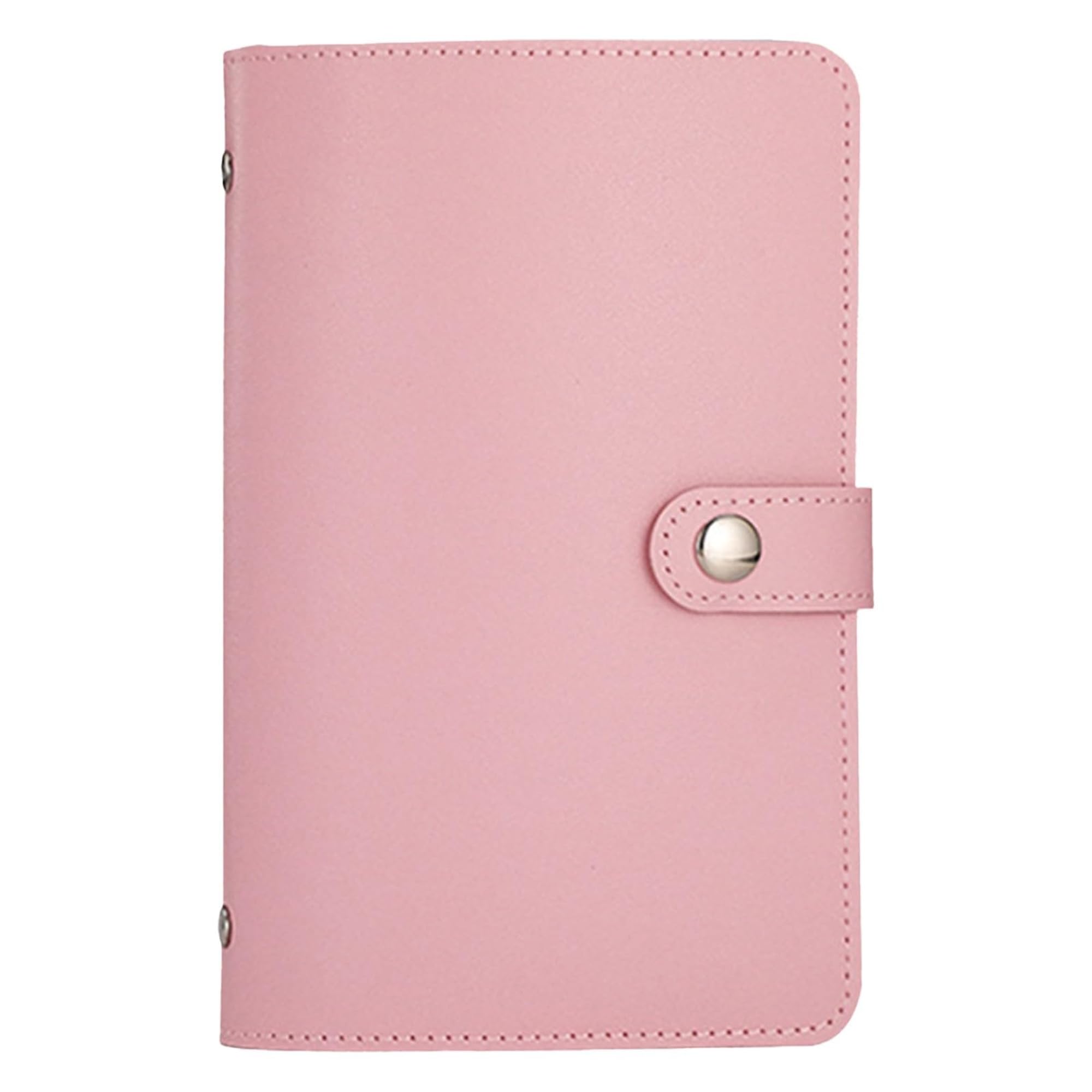 100 Envelope Savings Challenge Book: PU Leather Money Saving Wallet | 50 Double-Sided Pages Cash Saving Binder Holds Up to 100 Banknotes for Cash Budget Planning (Pink)