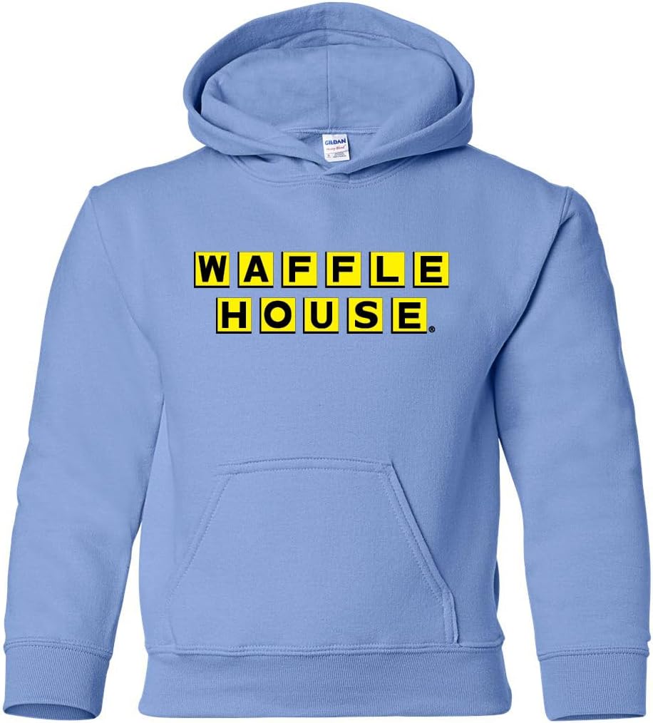 Waffle House Youth Logo Hoodie – Cozy Fleece Pullover Sweatshirt with Front Pocket, Classic Diner Style