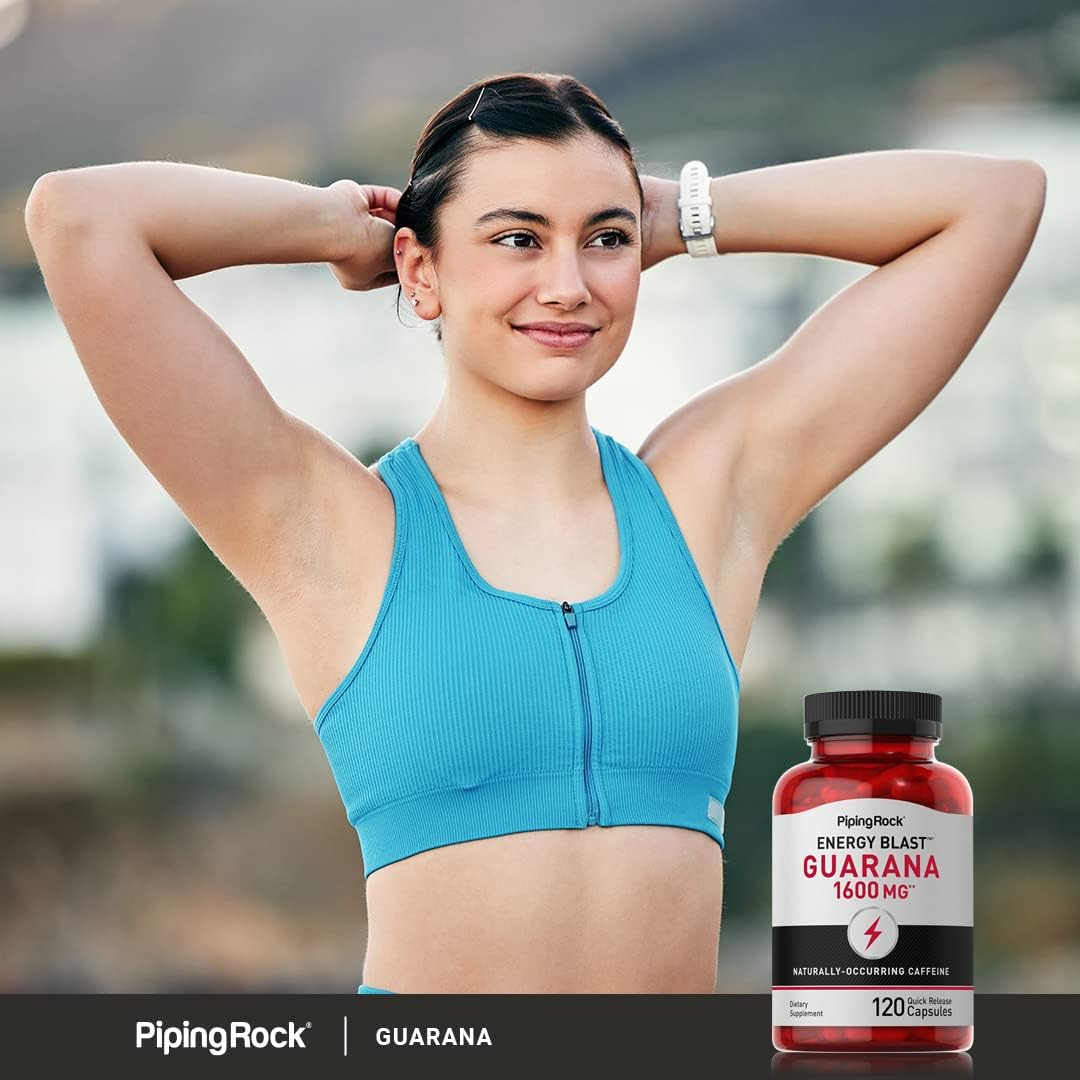 Piping Rock Guarana Capsules | 120 Count | Mega Strength Powder Extract Pills | Non-GMO, Gluten Free Supplement - Image 6