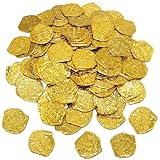 100 Stück Goldmünzen Kinder,Goldmünze,Goldtaler Piratenmünze Piraten,Spielmünzen Schatzsuche,Spielgeld Münzen Gold,Piratenschatz Kindergeburtstag Treasure,Piratenparty Spielzeug Schatz Trésor für Kids