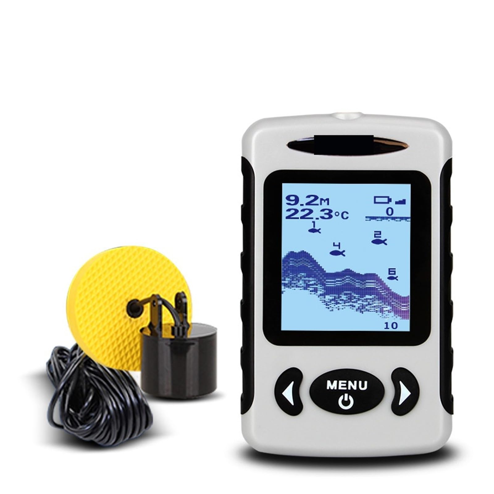 Ecoscandaglio, Ecoscandaglio portatile LCD da 2, pollici 200KHz/83KHz Rilevatore doppia frequenza sonar 100M for la pesca sul ghiaccio