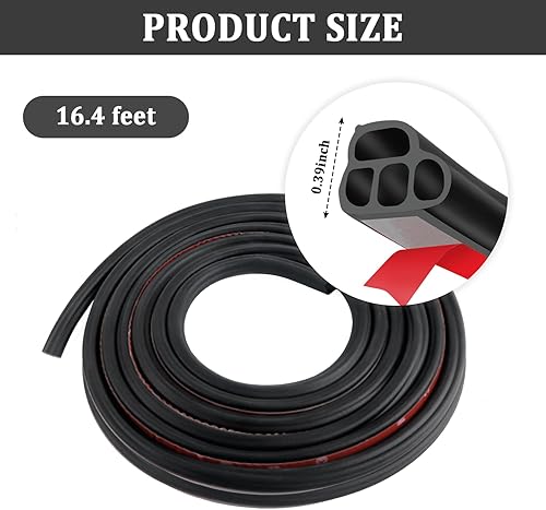 Miniatura 8 de Tira de sellado de goma para puerta de automóvil, doble capa en forma de L, burlete universal para puerta de automóvil, accesorios para puerta de