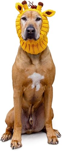Miniatura 6 de Zoo Snoods Disfraz de jirafa para perros y gatos, cálido sin solapa, capucha para mascotas, traje de perro para invierno, Halloween, Navidad y Año