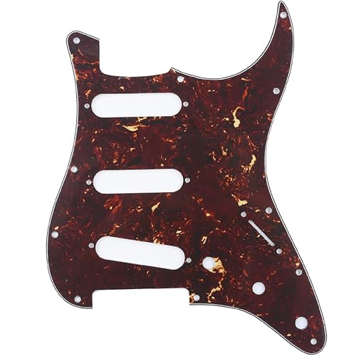 Musiclily 11 Hole SSS Strat Pickguard Scratch Plate for Fender USA/Mexican Made Standard Stratocaster Modern Style Electric Guitar, Tortoise Shell 4Ply