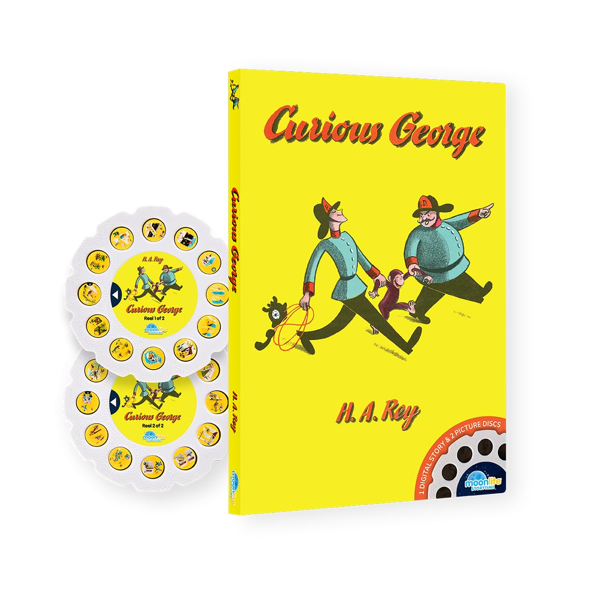 Moonlite Storytime - Curious George - A Magical Way to Read Together - Projector Sold Separately - Single Disc Pack for Kids & Toddlers - Learning