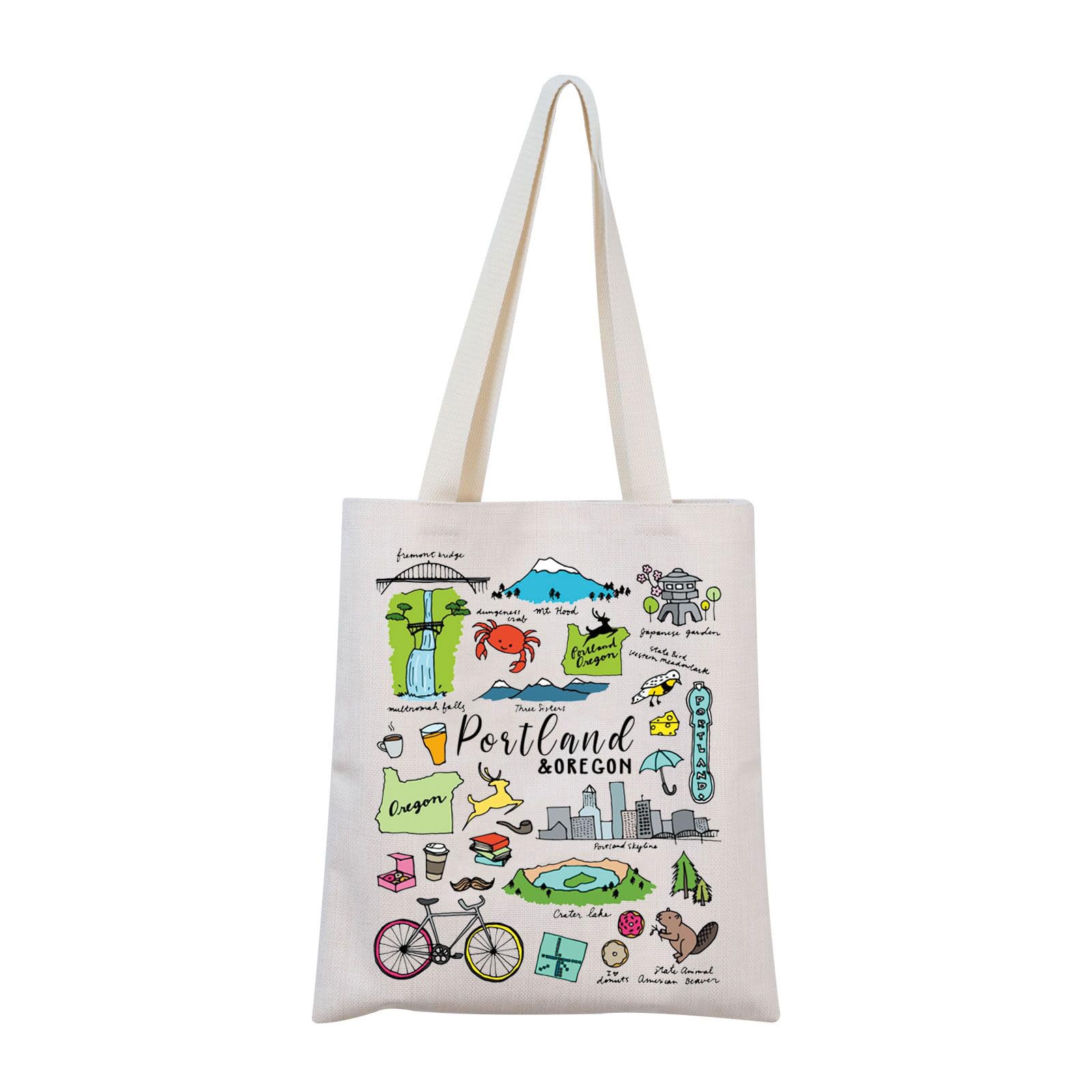 MNIGIU Portland Tote Bag - Travel Gift, Oregon State Gifts, Portland Souvenir