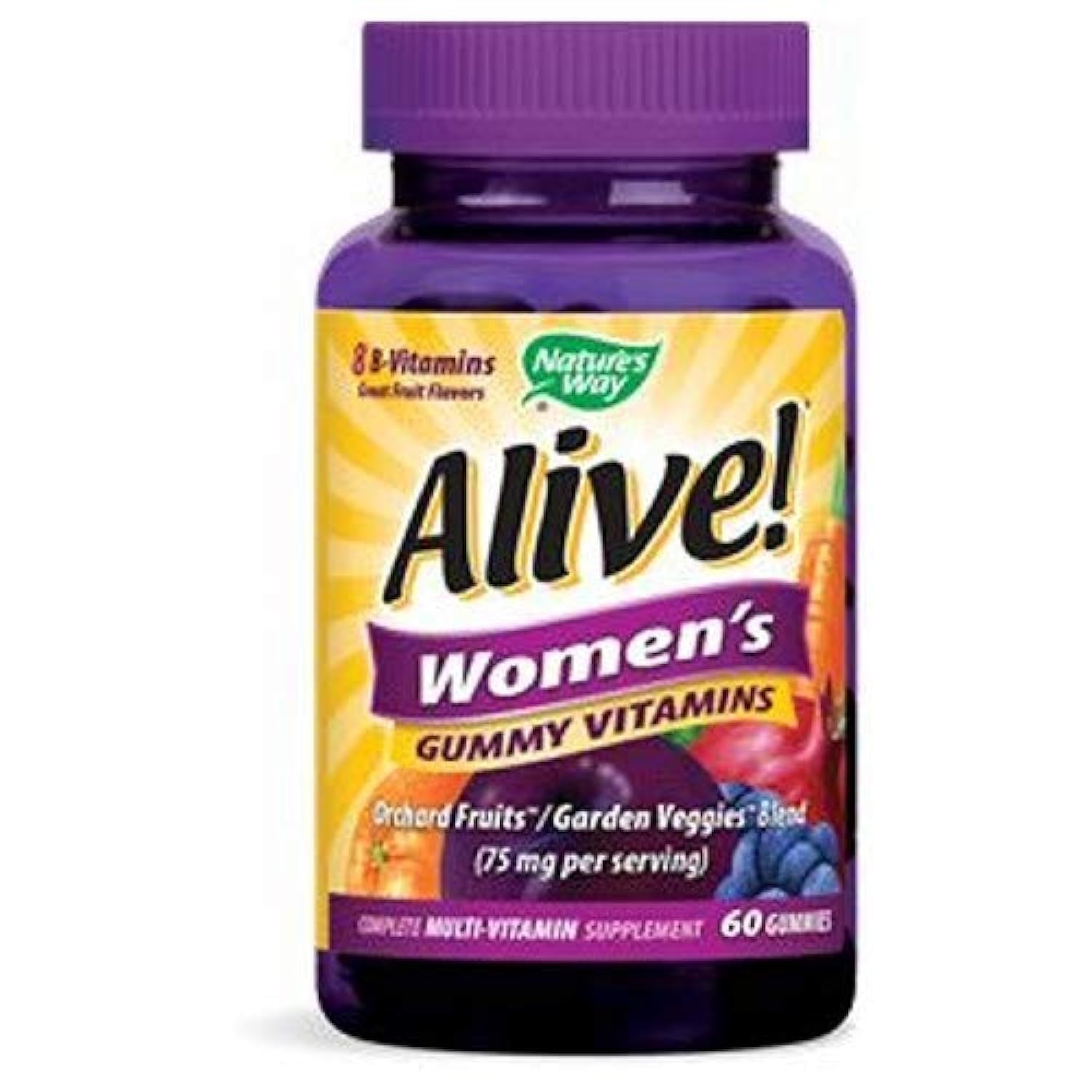 Nature’s Way Alive! Women’s Gummy Multivitamin, B-Vitamins, Mixed Berry Flavored, 60 Gummies