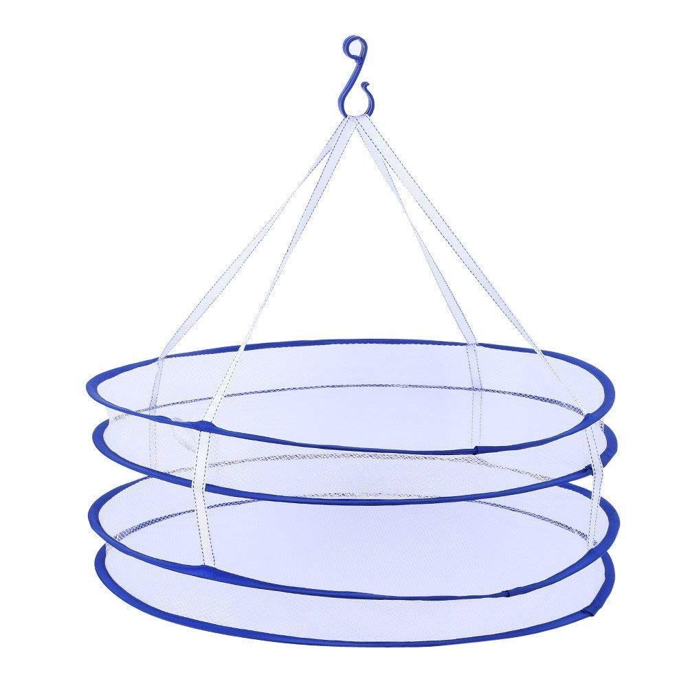 jippcoDrying Rack Foldable­ Hanging Clothes Laundry Basket 2-Layer Dryer Net S­ Hook Drying Rack Folding Hanging Clothes Laundry Basket Dryer Sweater Cloth Net Dry Rack Mesh Hanger For