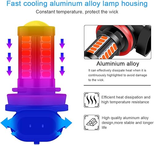 Miniatura 4 de Bombillas LED antiniebla H8 H9 H11 DRL 2800 lúmenes, Xtreme, superbrillantes, 5730, 33-SMD, 12 V, bombillas LED de repuesto para automóviles,