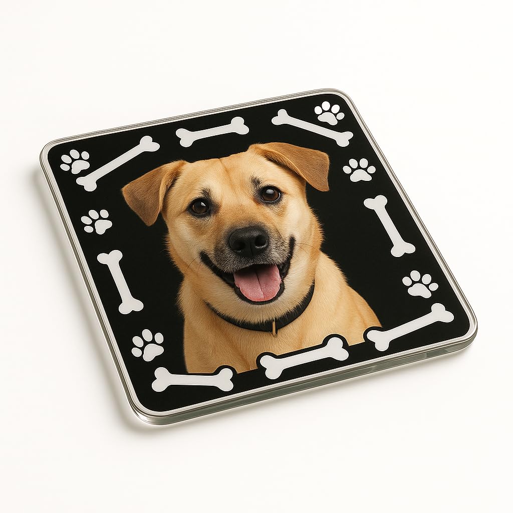 The Plum Penguin Dog 1 Custom Acrylic Coaster Gift With Paw Print Joy Design - Pet Photo Keepsake For Dog Lovers - Personalised Home Accessory