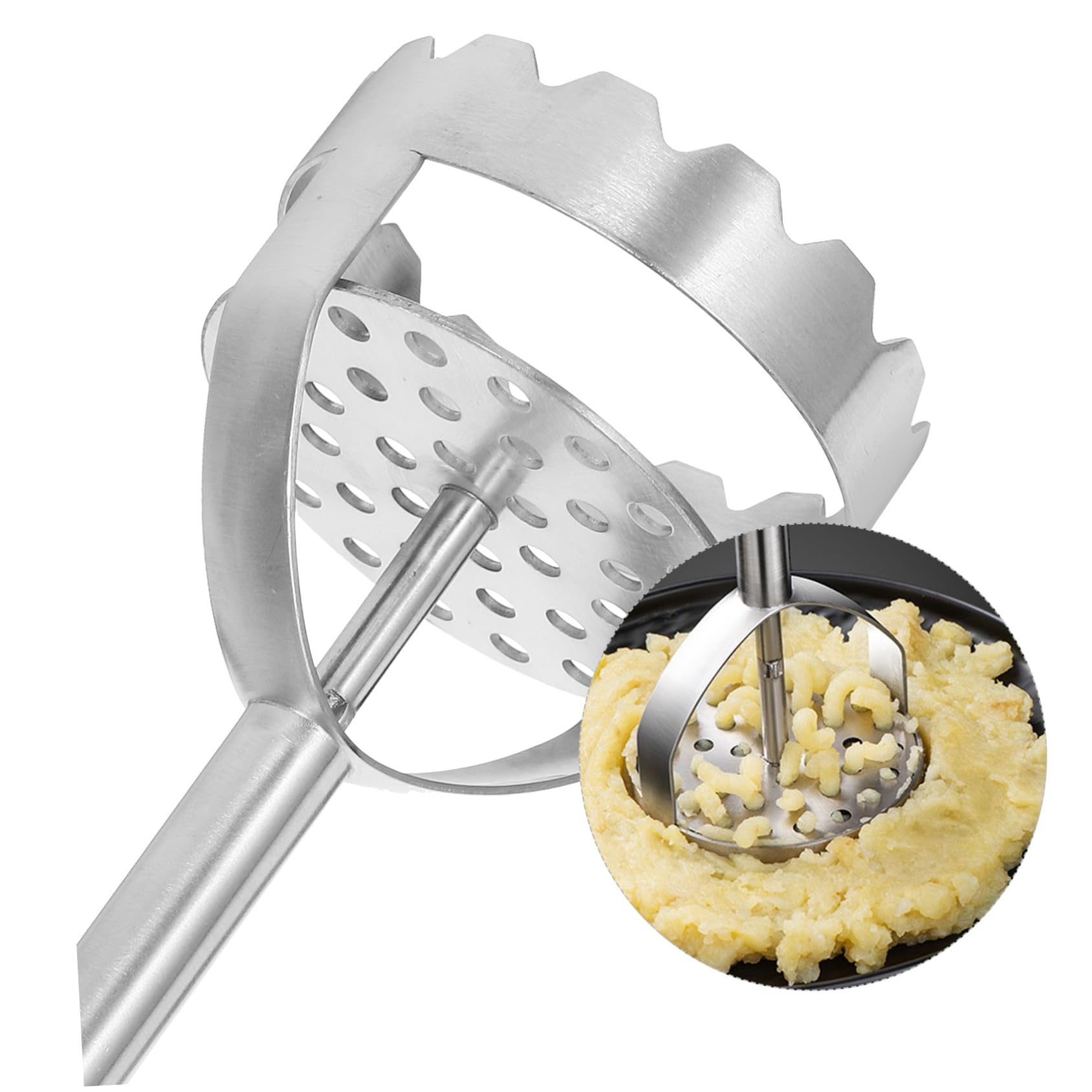 GALPADA Kartoffelstampfer Aus Edelstahl Praktisches Küchengerät Zum Zerkleinern Von Bohnen Süßkartoffeln Yamswurzeln Kürbis Und Obst Für Heimgebrauch Und Gastronomie