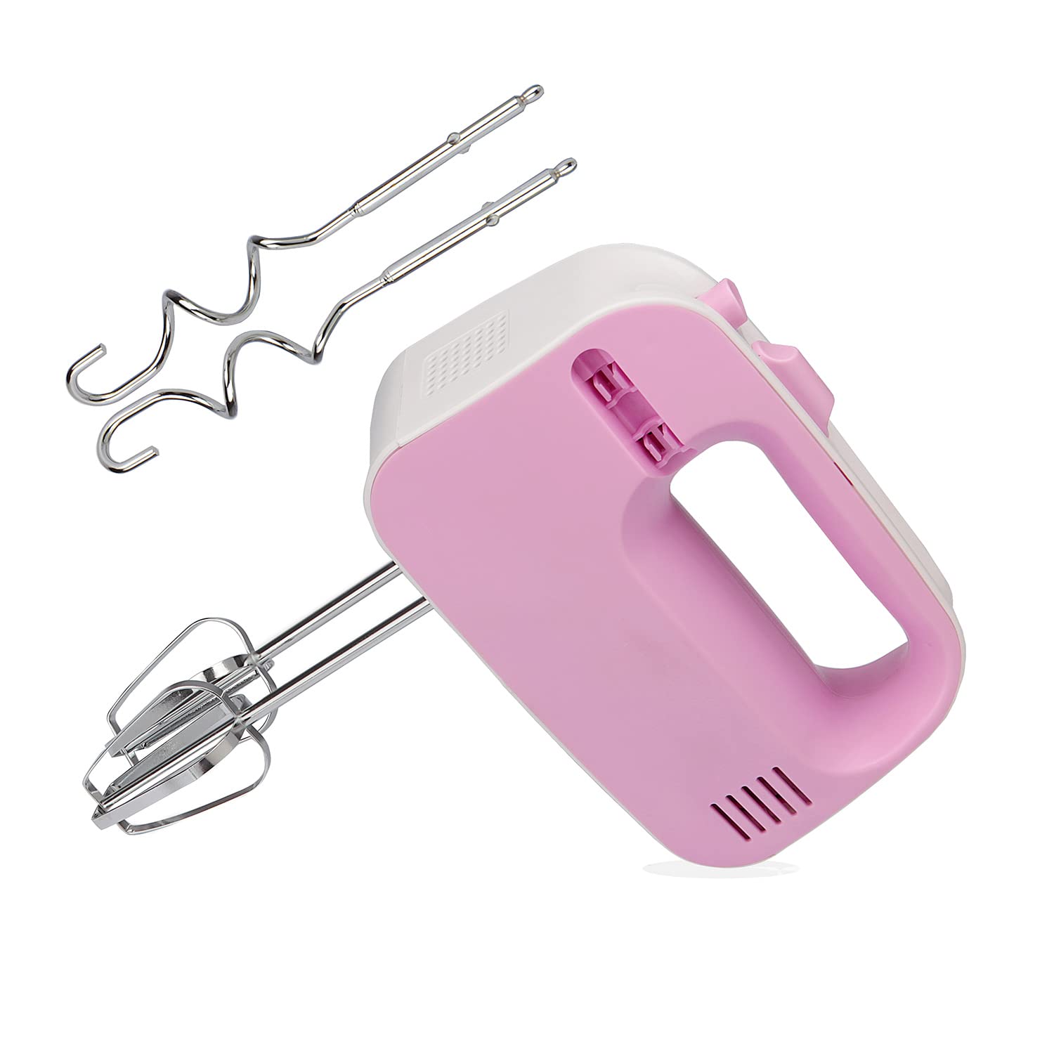 Maggi Rio Electric Hand Mixer/Blender/Beater, 450 Watts, 5 Speed Control, Comes With 2 Beaters and 2 Dough Steel Hooks, Easy Mix For Cake, Atta, Whipping Cream, Ice Cream,1 Year Warranty (Pink)