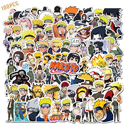 100PCS Naruto Stickers Japanese Anime Stickers Waterproof Vinyl Decal Stickers Skateboard Luggage Stickers for Kids Teens Adults for Water Bottles Laptop Phone