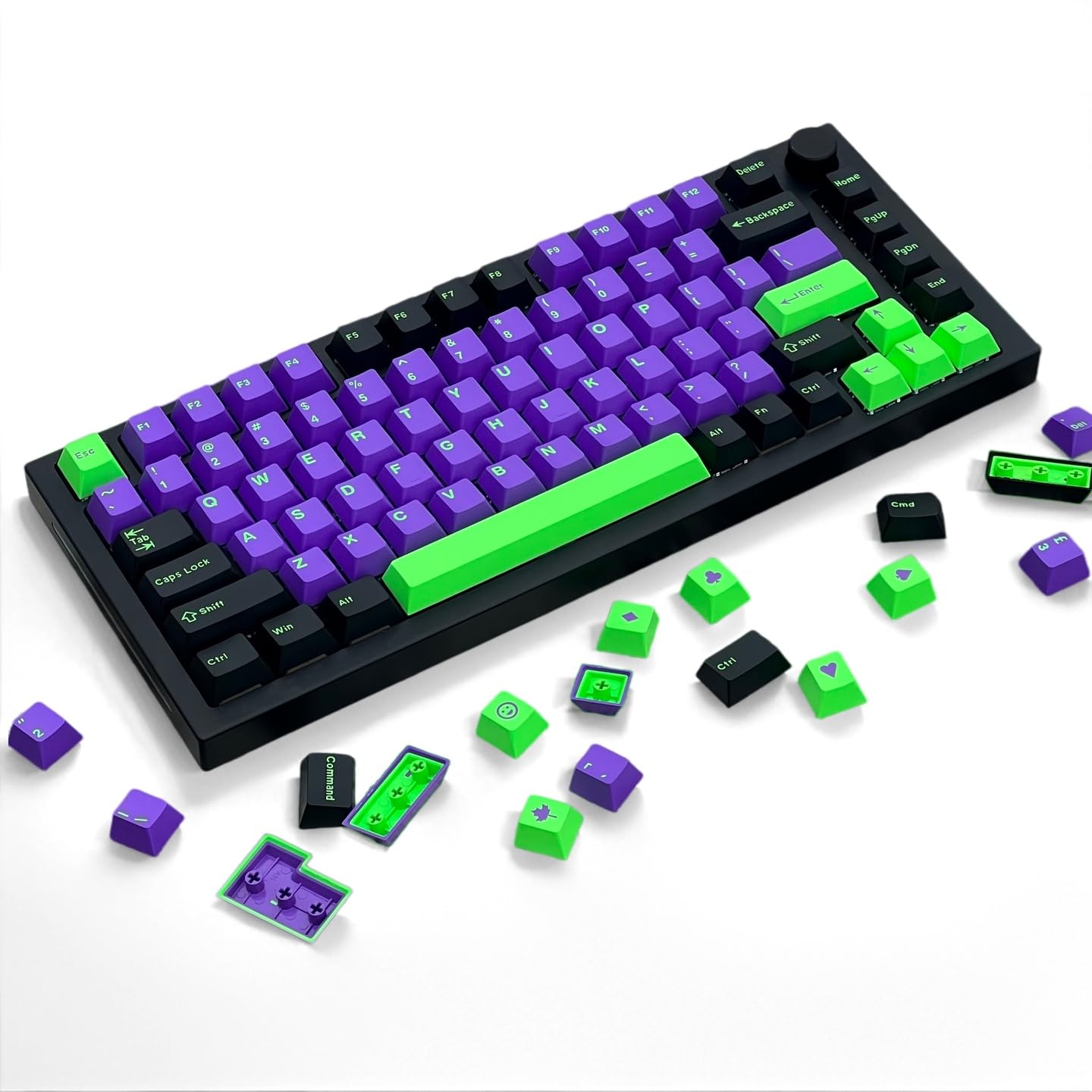 Set de Touches Clavier PBT 163 Clés Double Injection Opacité Totale Non Rétro-éclairé Profil Cherry pour Switches MX-Compatible Clavier Mécanique Gaming