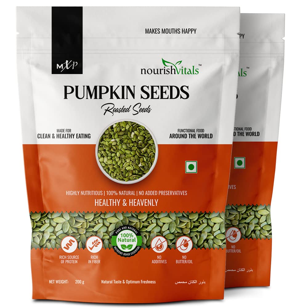 NourishVitals Pumpkin Roasted Seeds, 200g x Pack of 2-100% Natural, No Added Preservatives, Rich Source of Protein, Rich in Fiber (B09LYR3XFP) Amazon Price History, Amazon Price Tracker