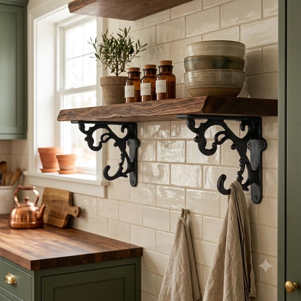 Gold Antique Shelf Brackets - Rustproof Iron -5 Gold Antique Shelf Brackets - Rustproof Iron -5
